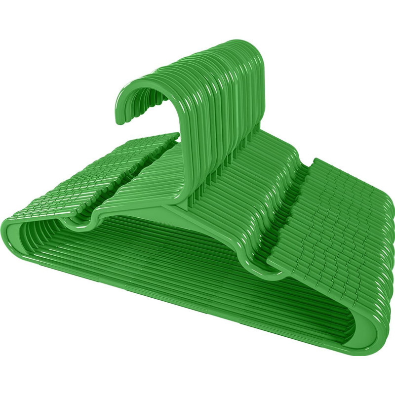 Fleischer Plastic Non-Slip Standard Hanger, Green