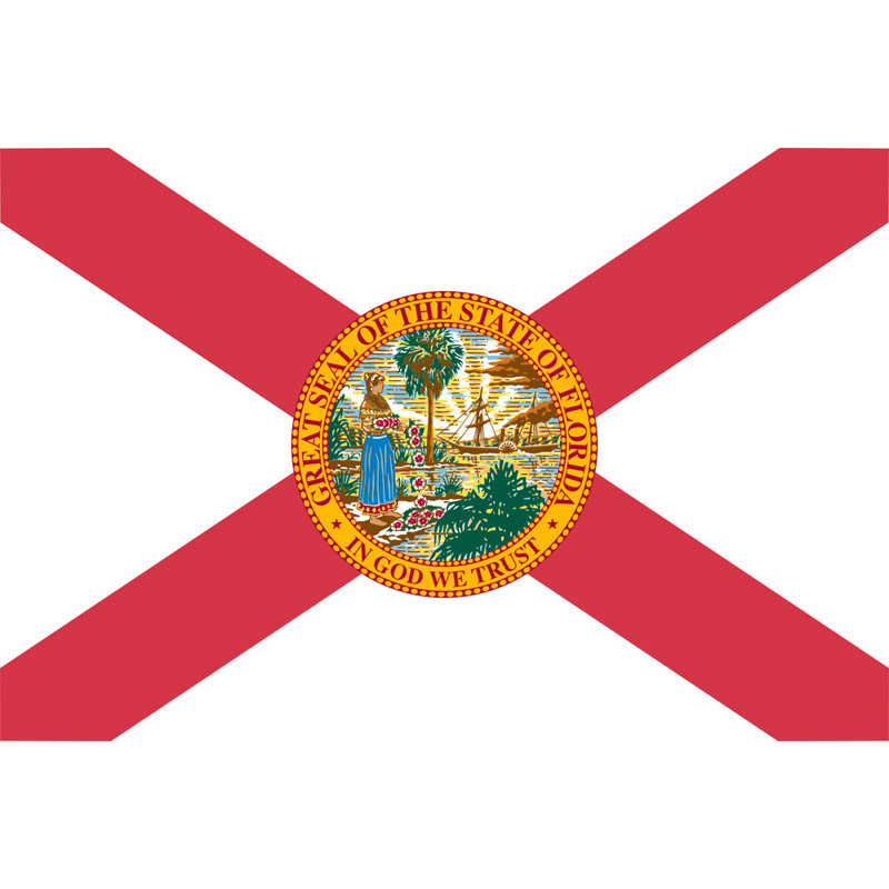 Florida State, H 12 po x l 18 po
