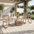 Ensemble de conversation de patio en bois d'acacia pour 2 personnes Dayon