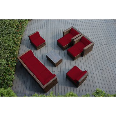 Kiara Wicker 7 - Person Seating Group with Cushions - No Assembly