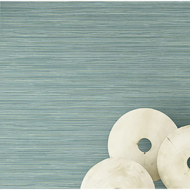 Rouleau de papier peint à texture l 27 pi x l 27 po grasscloth Perseus, Bleu sarcelle