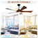 52 Inch Modern Ceiling Fan With 3 Color Dimmable 5 ABS Blades Remote Control Reversible DC Motor With Led Light