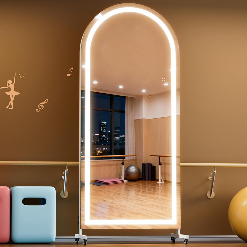 Miroir arqué à DEL sur 360 ° Home Gym, 75 po x 31 po