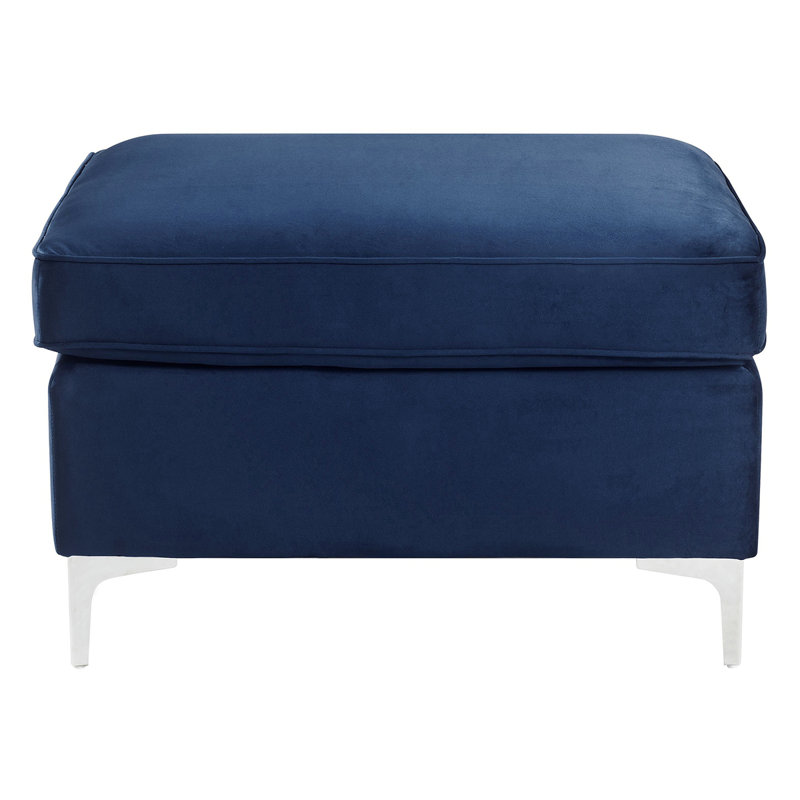 Rectangle Ottoman, Gray Velvet