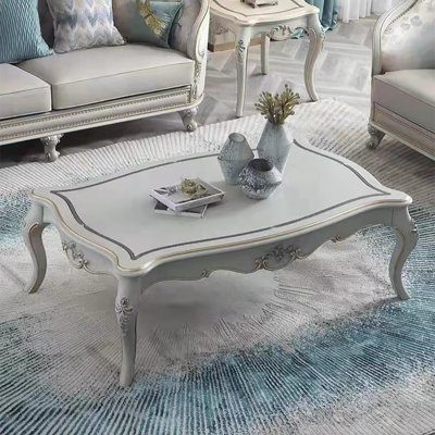 Light luxury American-style carved coffee table
