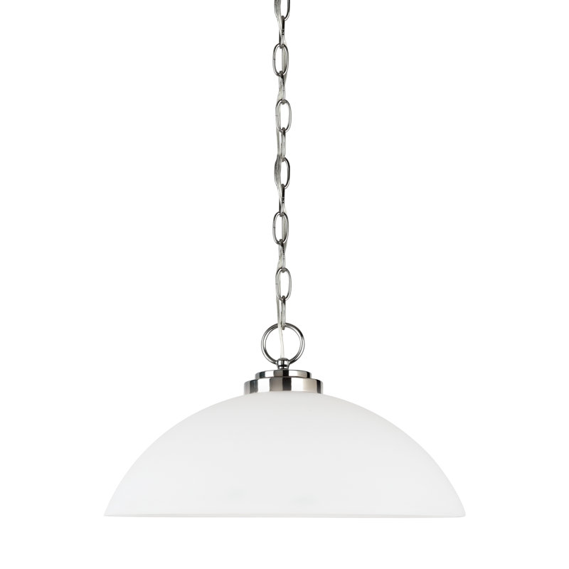 Oslo One Light Pendant from Generation Lighting , Chrome, 100W Medium, No