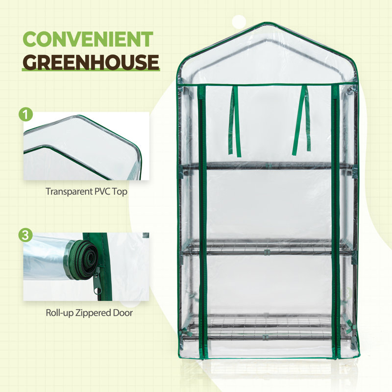 Eagle Peak 4-Foot Green Mini Indoor/Outdoor Greenhouse with Shelves