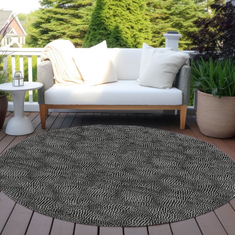 Machine Washable Indoor/Outdoor Chayden ACN1057 Rug, Round 8'