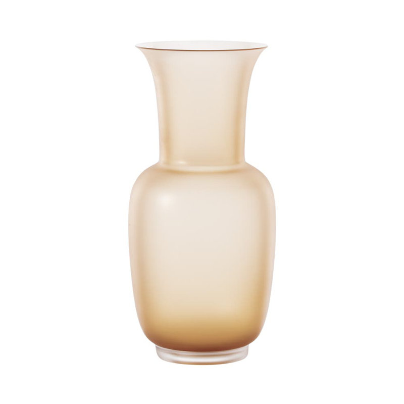 Venini Opalino Vase, 14.17" H x 6.69" W x 6.69" D, Amber