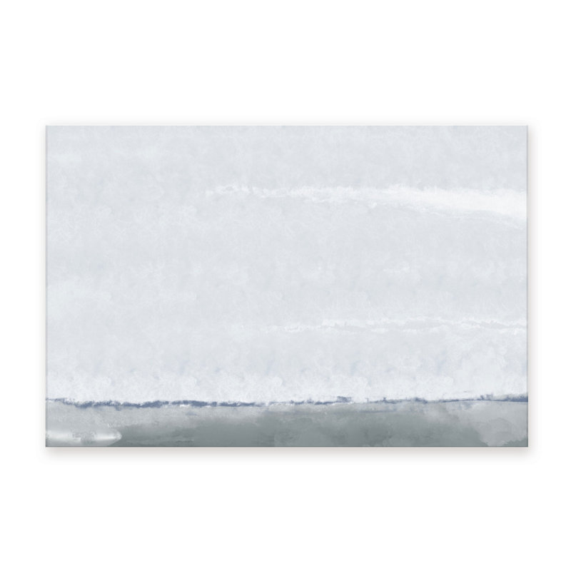 Coastal Retreat Silver Seas: Abstract Oceanscape, 16" H x 24" W x 1.5" D, Wrapped Canvas, Does Not Apply