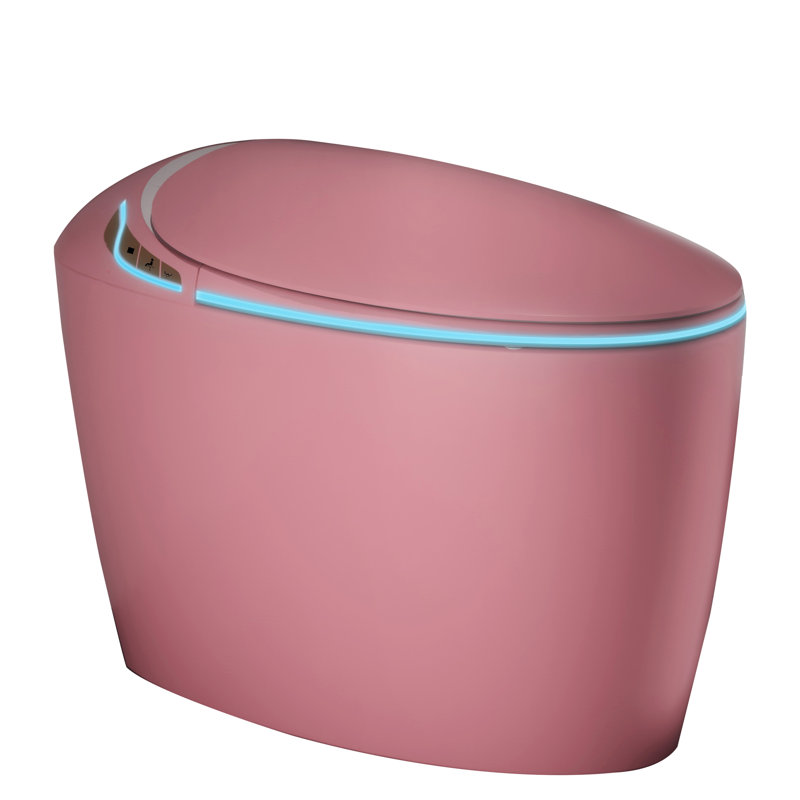 Smart Toilet With Bidet, Auto Open Seat, Foot Sensor, Female Wash, Warm Air Dryer, Pink Hips, Pink