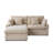 Slipcovered Upholstered Modular Sofa With Ottoman-112680361-110374986
