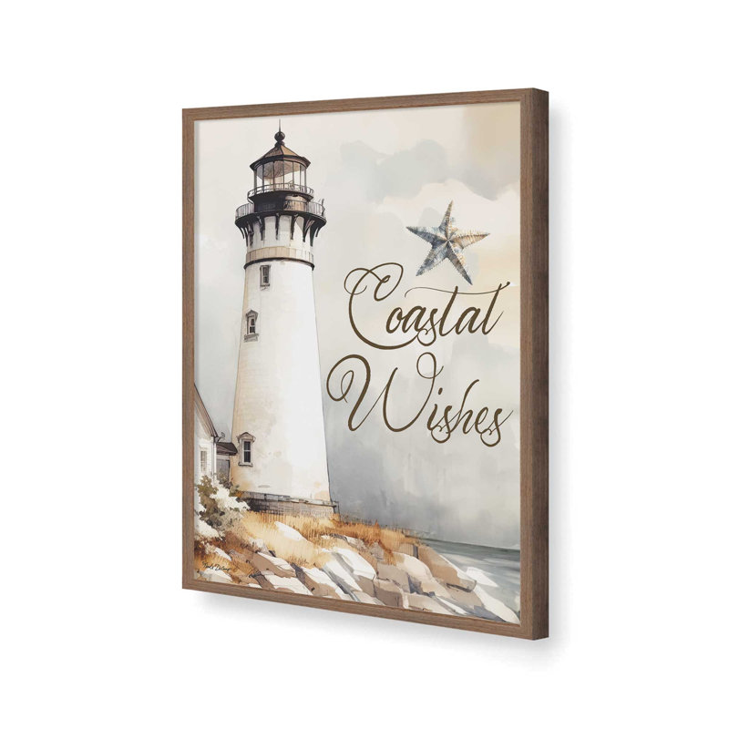 «Coastal Wishes» par Nicole DeCamp, reproduction d'art, L 18 po x H 24 po, Brun, Impression encadrée