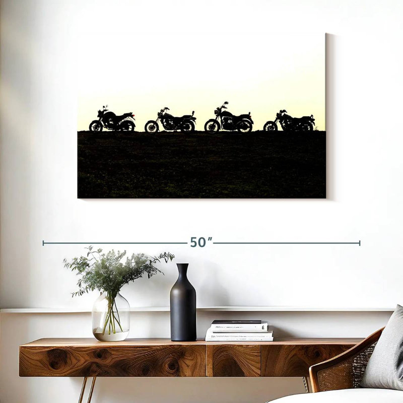 Motorcycles In A Row, 26" H x 39" W