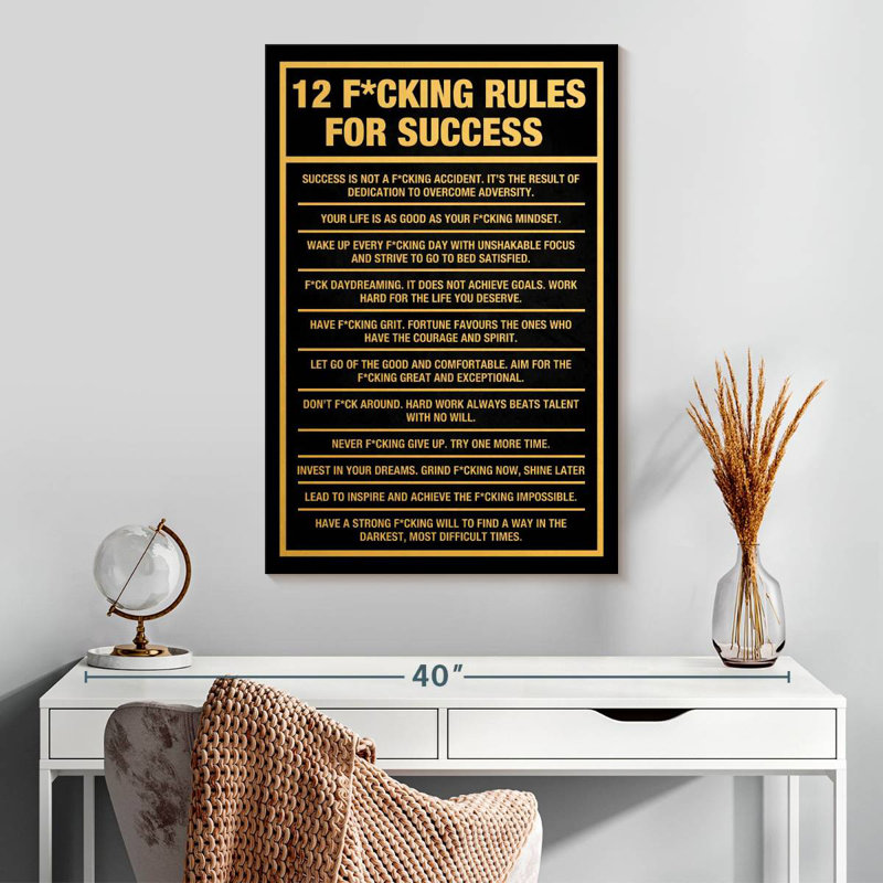 12 Rules For Success, 30" H x 20" W