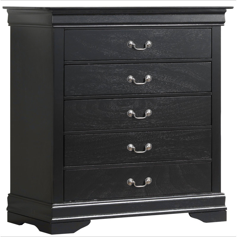 Charmant coffre de rangement traditionnel noir, Noir