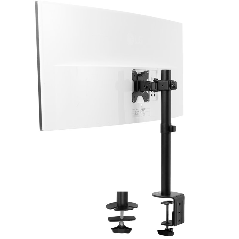 Black Adjustable Ultrawide Monitor Desk Mount with C-Clamp
