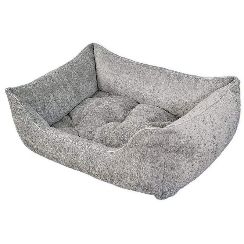 Orthopedic Polyester Pet Bed, Grey/Brown/Blue, Large (90cm W x 60cm D x 30cm H)