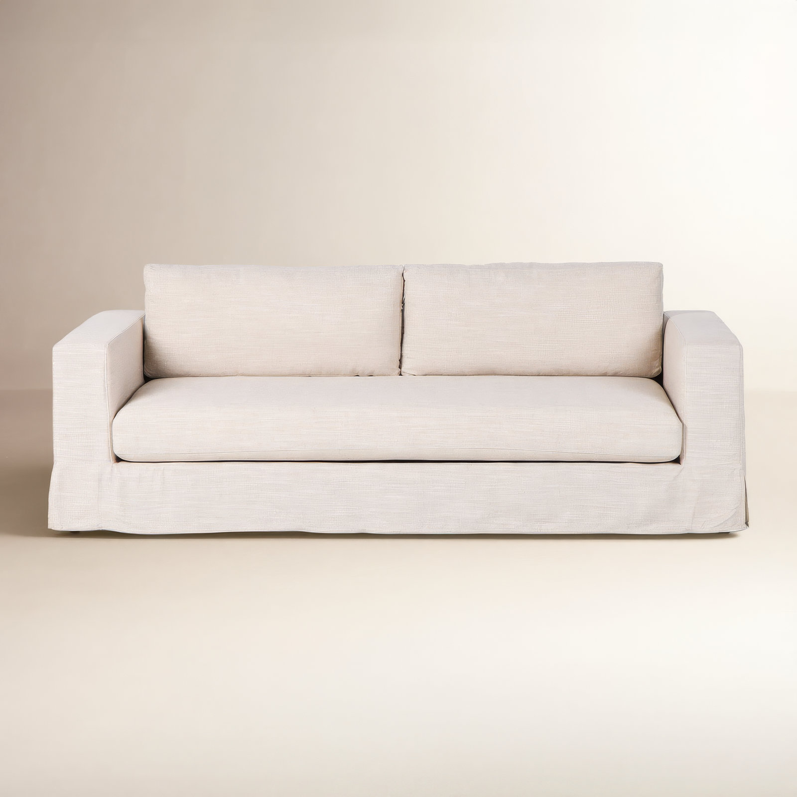 94" Linen Sofa, Savoy Parchment 61% Polyester/31% Viscose/8% Flax