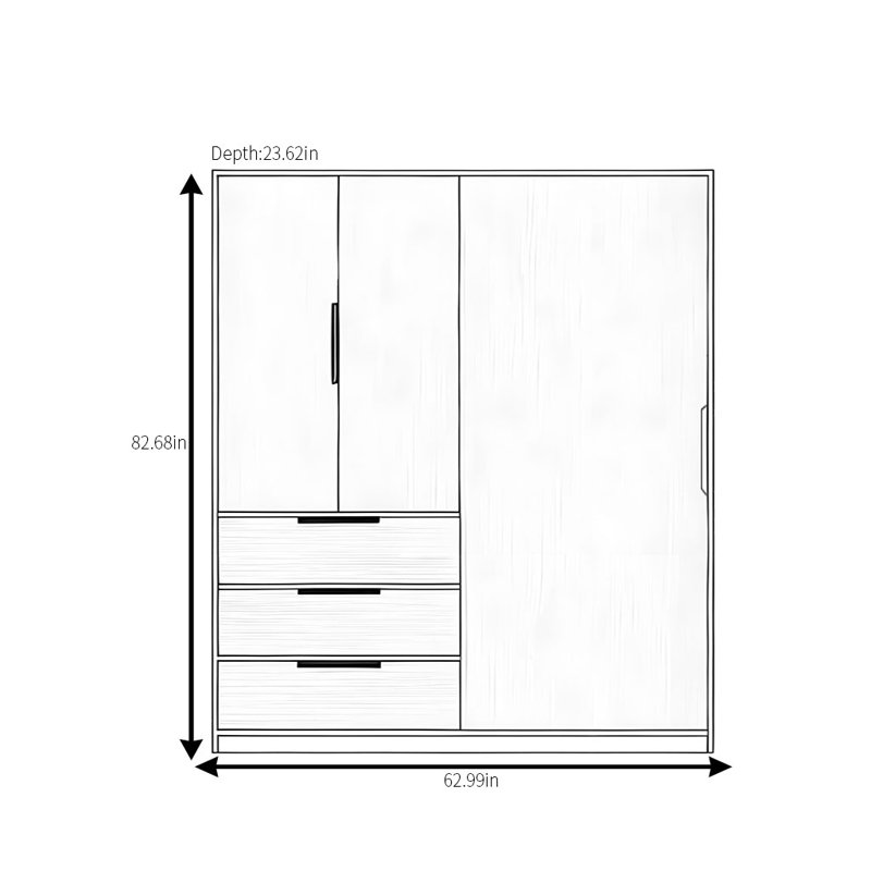 Modern Simple Wardrobe, H 83 po x l 63 po x P 24 po