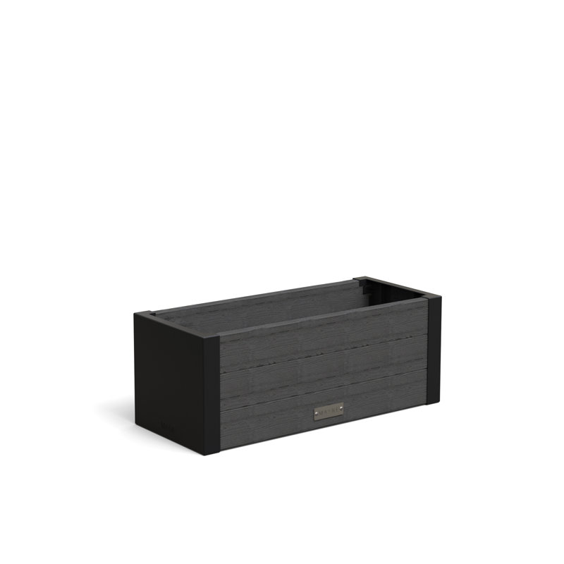 Mayne Horizon Outdoor Window Box Planter – Modern Slatted Panel Design – Weather-resistant Flower Box, 9" H x 24" W x 10" D