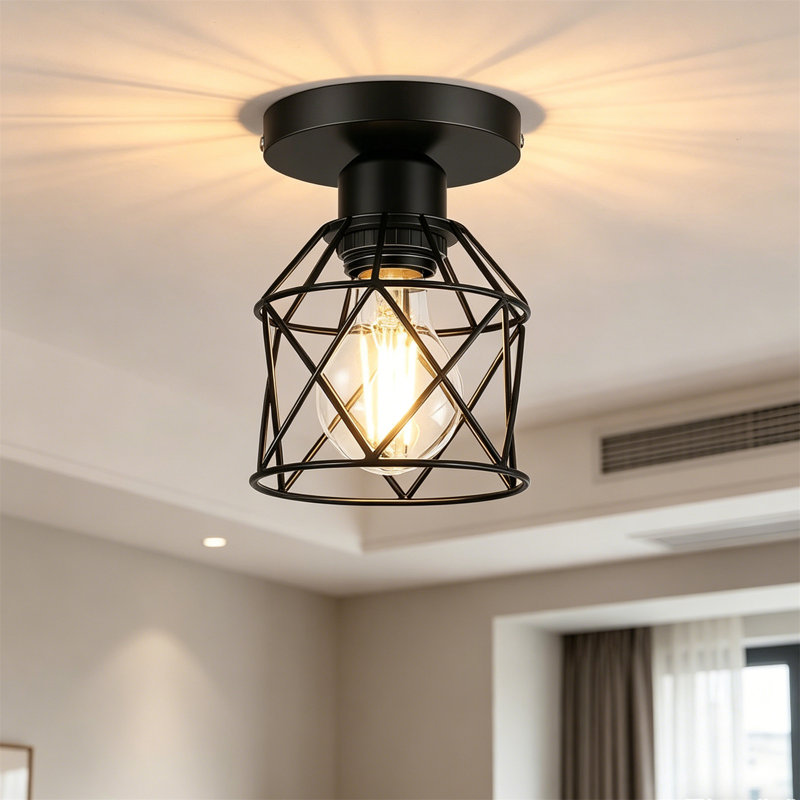 Semi Flush Mount, Matte Black