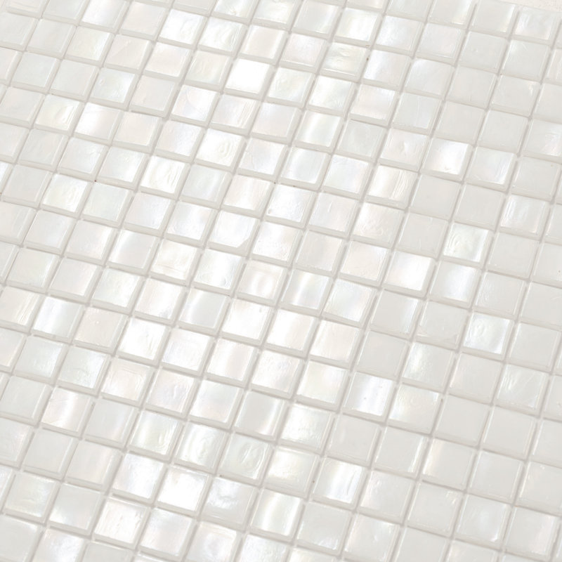 Skosh 0.6" x 0.6" Glass Grid Mosaic Wall & Floor Tile, Dark Bone White