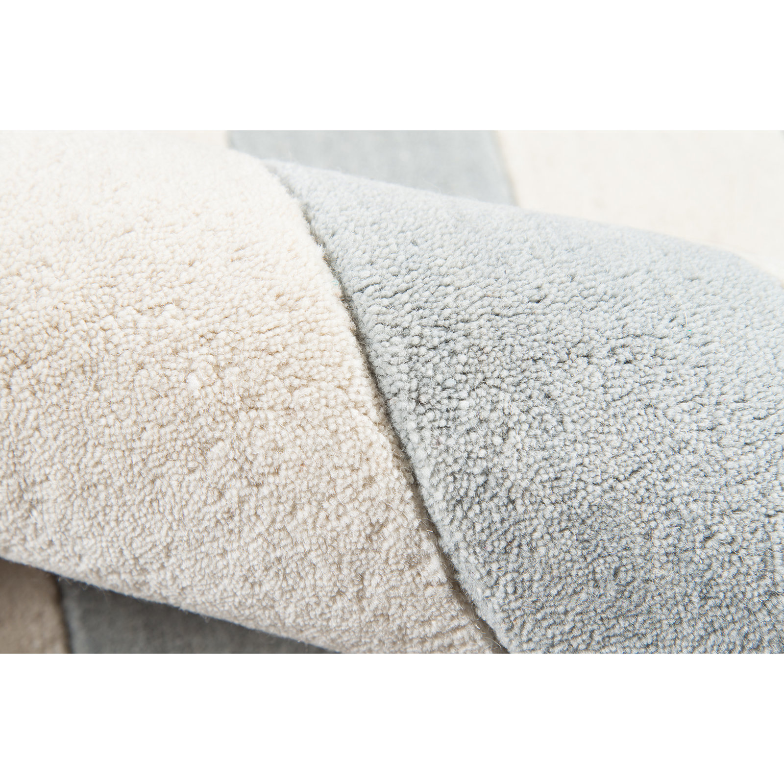 Delmar Gray Ivory Hand-Tufted Wool Rug, Rectangle 3'6" x 5'6"