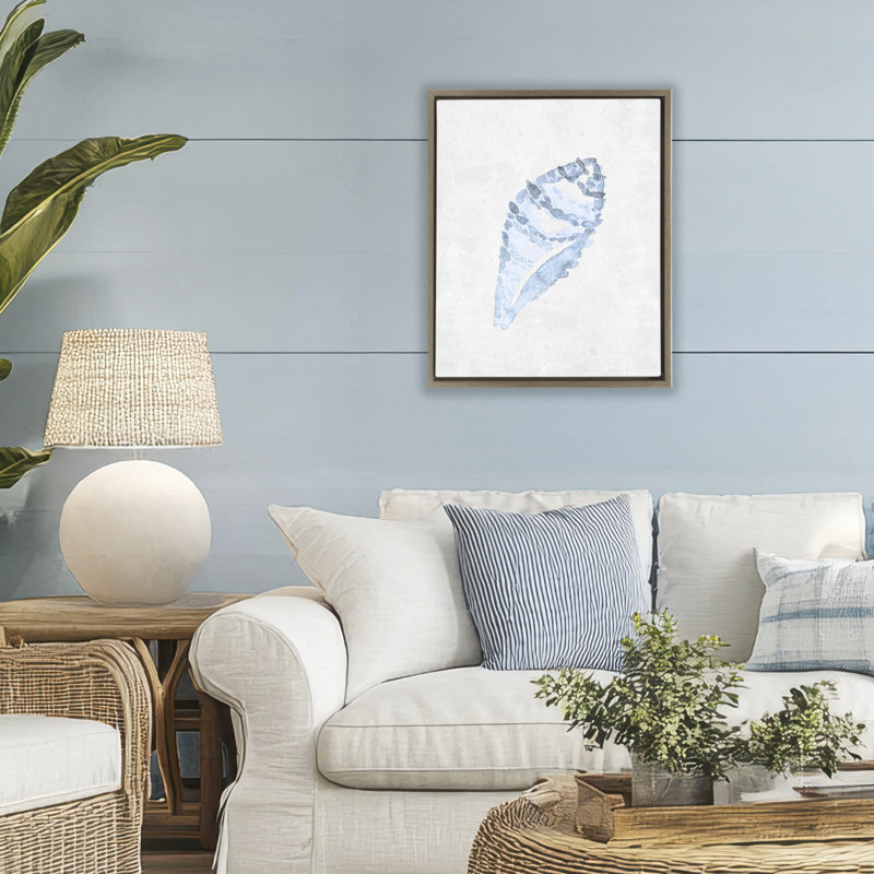Cadre flottant Sea Snail Seashell, design par Camila Juncos, Cadre flottant orme Montalcino, H 21 po x l 17 po