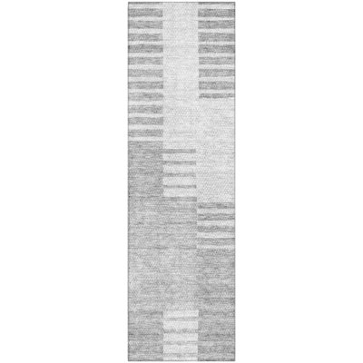 Premium Machine Washable Prisco Silver Rug
