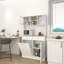 Armoire de rangement blanche pour poubelle de cuisine de 67,7 po de hauteur avec 3 tablettes réglables, 2 tiroirs et une poubelle inclinable de style moderne pour la garde-robe de patio. 1 - Blanc. Cuisine design, salle à manger, salon.