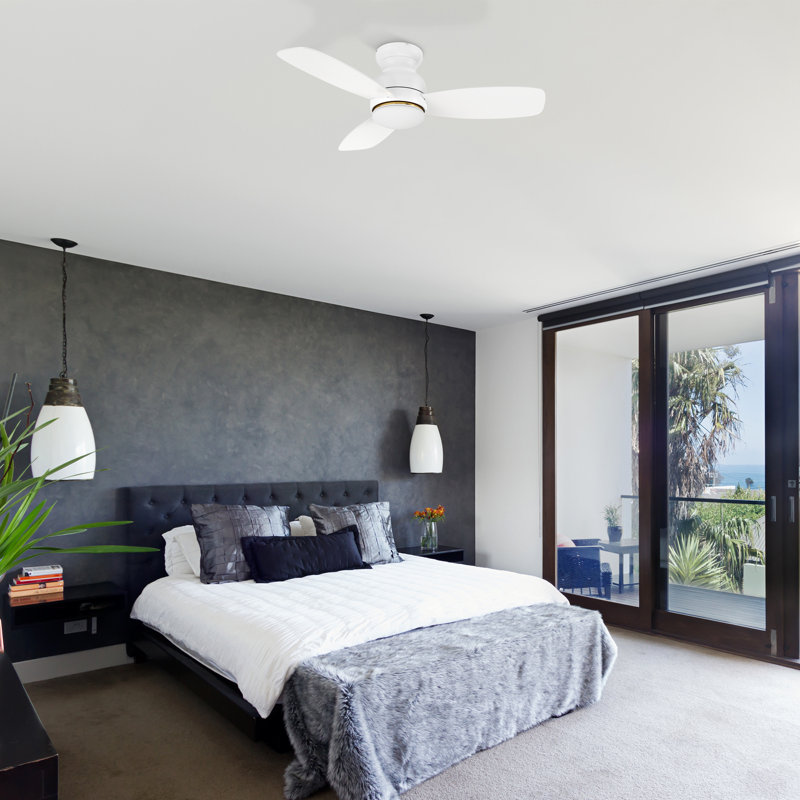 44'' Ceiling Fan with LED Lights, White