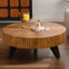 Table basse ronde ronde avec pieds en bois massif - naturel, 35,4 po-1513857725-1513857727