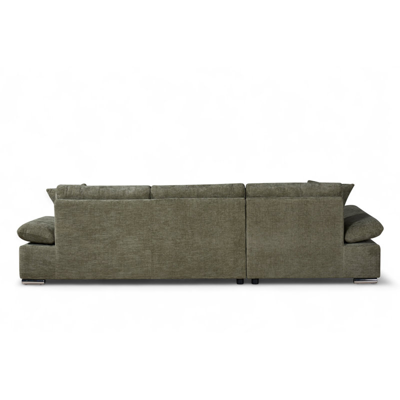Aayush 4 Seater Sofa Bed, Left Hand Facing, Green