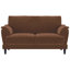 Style rétro avec revêtement rouille, dossier et siège lisses pour un espace paisible et confortable. Accoudoirs élégamment inclinés et rembourrés, coussins moelleux. Silhouette charmante.