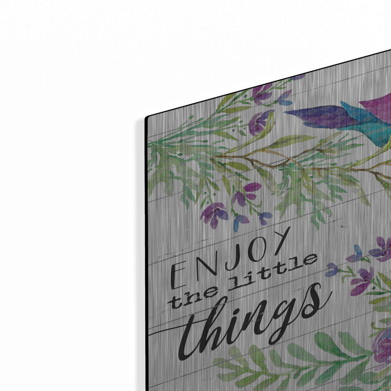 «Enjoy Little Things» par Cindy Jacobs, art mural en métal, H 12 po x l 12 po