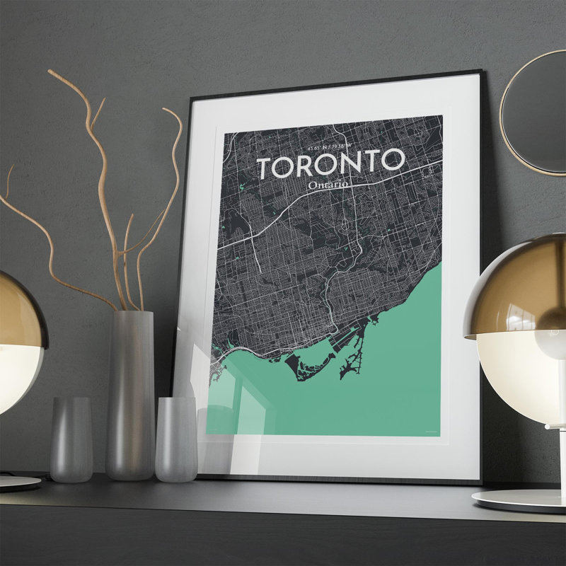 Toronto City Map In Dream - No Frame Print, 27.6cm H x 19.7cm W x 0.05cm D