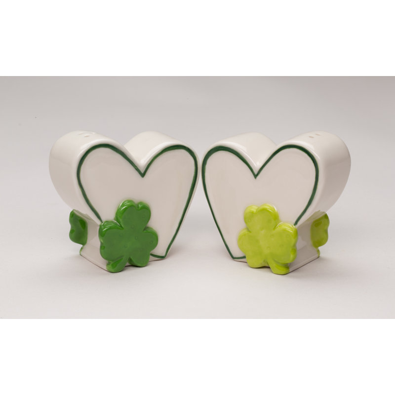 Heart Shamrock Salt and Pepper