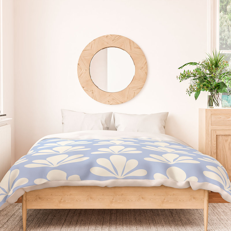 Housse de couette en coton bleu standard, Housse de couette grand