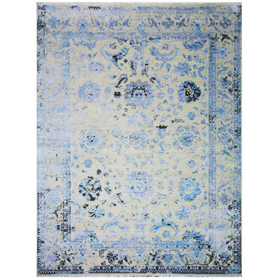 Oriental Area Rug in Silver