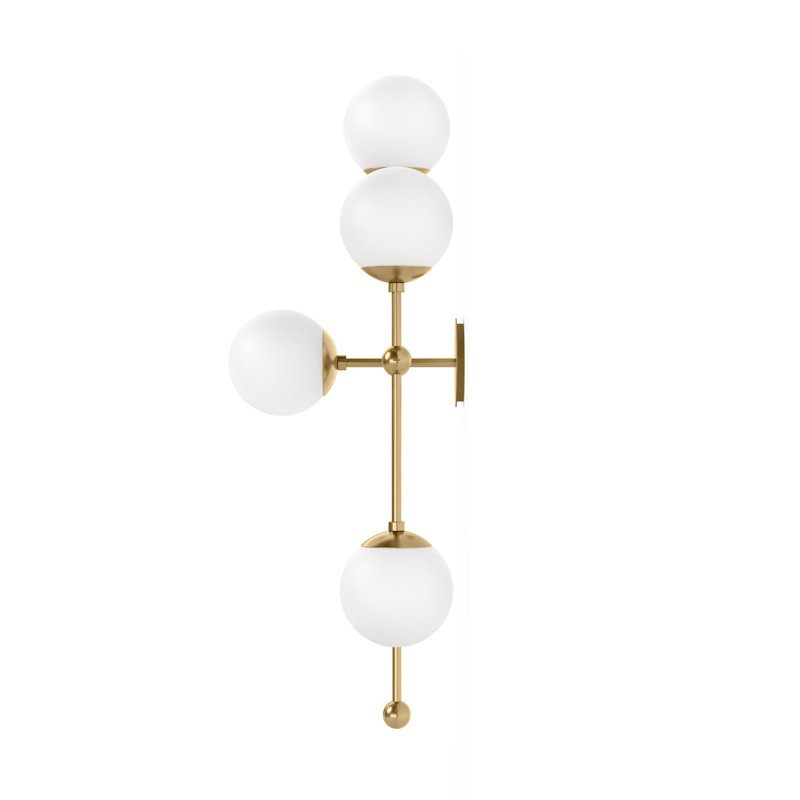 Armstrong 4 - Light Armed Sconce, Burnished Brass, Opal Matte, Right