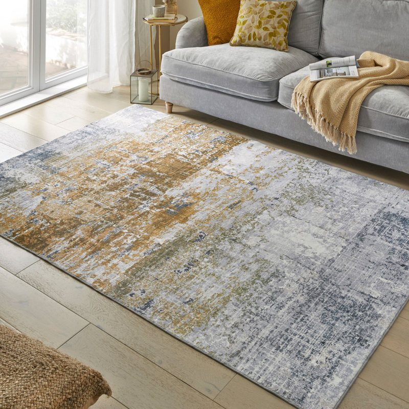 Modern Rug, Anti Slip Rug For Bedroom, & Living Room, Abstract Rug, 9Mm Thick Ivory Modern Rug, Rectangle 200 x 290cm