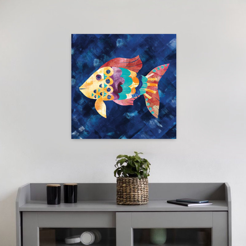 Boho Reef VI, poisson, océan côtier, art, H 18 po x l 18 po