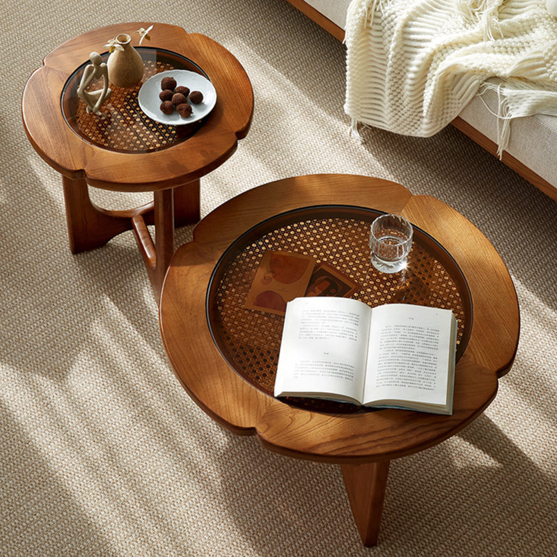 Retro solid wood creative minimalist coffee table