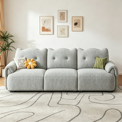 Simple and Creative Grey Three-seater Sofa
