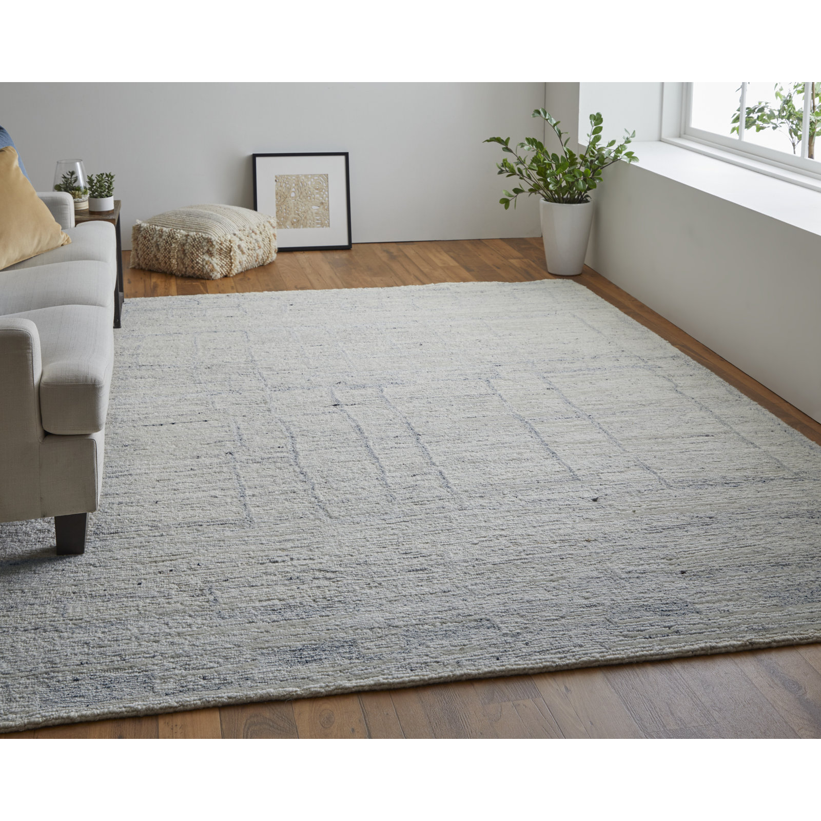 Hand-Woven Abstract Wool Rug, Rectangle 9'6" x 13'6"