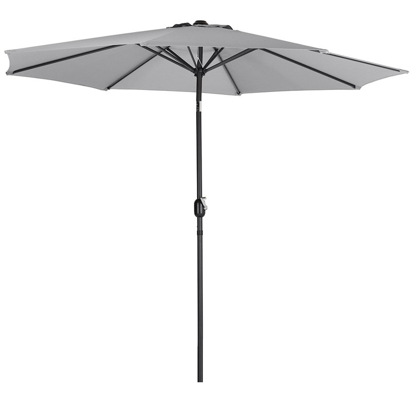 Aaroon 300cm Market Parasol, Light Grey