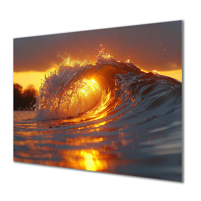 «Rosenblum - Coastal Waves», reproduction d'art murale, Métal métal, H 30 po x l 40 po x P 1,5 po
