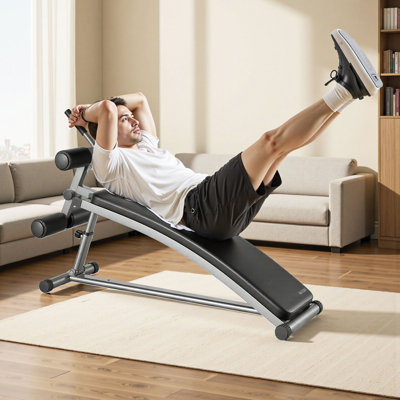 Banc assis-debout, banc courbé en déclin avec poignée inversée, avec réglage de la hauteur réglable en 6, acier robuste, capacité de 600 lb pour les séances d'entraînement à domicile, l'entraînement en force, les muscles du corps entier