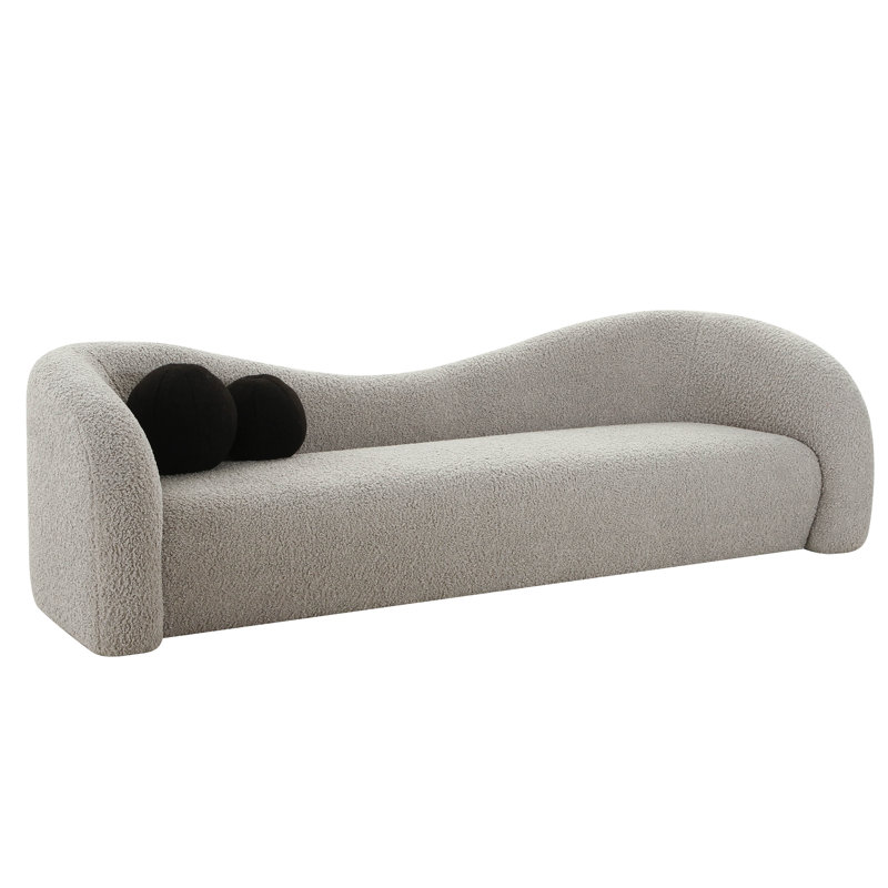 Tov Furniture Leonie Grey Faux Shearling Sofa, Gray Faux Shearling